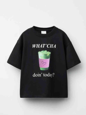 LA'CİEL PARİS 7167 Sloganlı Tshirt + C0256 Antrasit Şort LA'CİEL PARİS 7167 Sloganlı Tshirt + C0256 Antrasit Şort