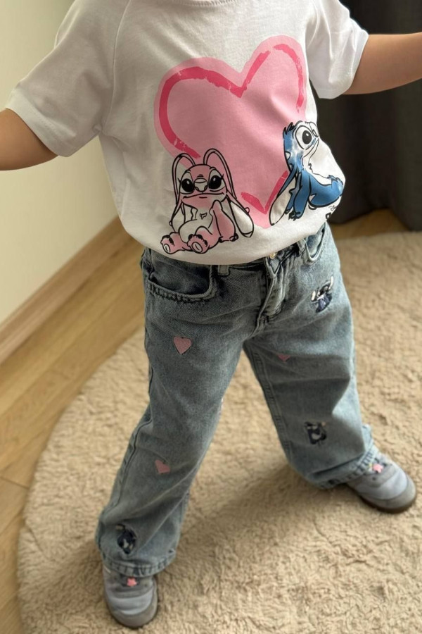 STİCH KOT PANTALONLU 2’Li KIZ TAKIM STİCH KOT PANTALONLU 2’Li KIZ TAKIM