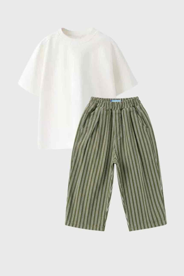 La’ciel Paris Yeşil Çizgili Balloon Jeans La’ciel Paris Yeşil Çizgili Balloon Jeans