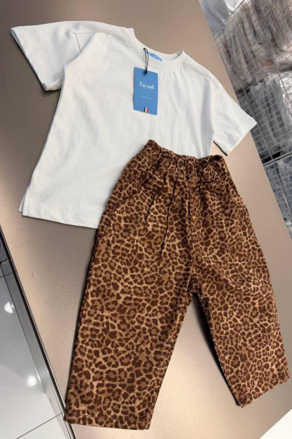 La’ciel Paris Unisex Leopar  Balloon Jeans